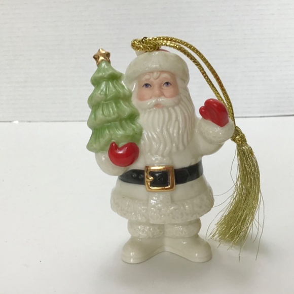 Lenox Very Merry Santa Holding Christmas Tree Porcelain Ornament & Photo Stand - Picture 4 of 11